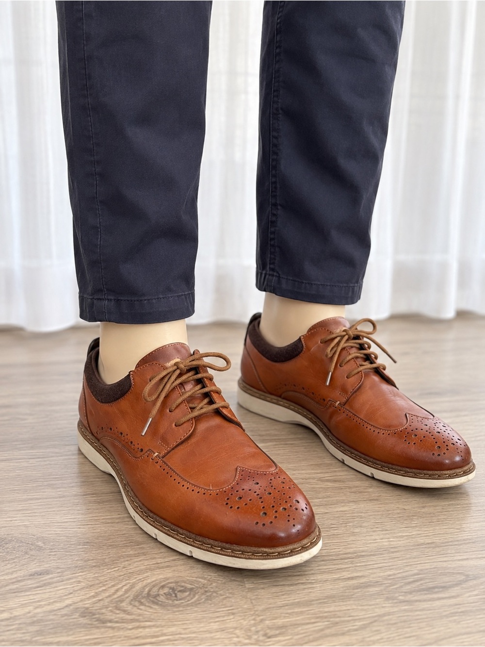 Stacy Adams Men's Brown Wingtip Casual Leather Shoes